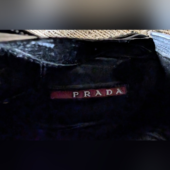 Prada • Tall Italian Leather Boots in Black SPELLOUT LOGO - Picture 5 of 6